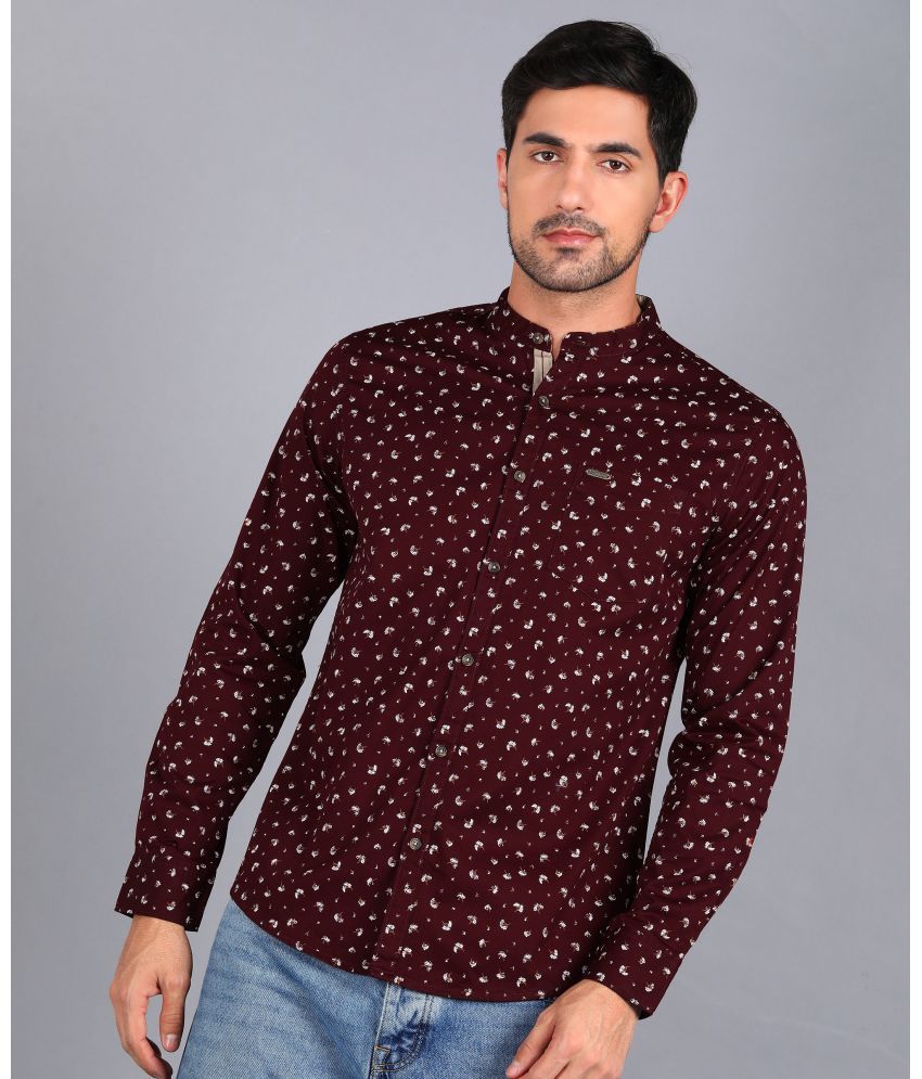     			Urbano Fashion - Maroon 100% Cotton Slim Fit Men's Casual Shirt ( Pack of 1 )