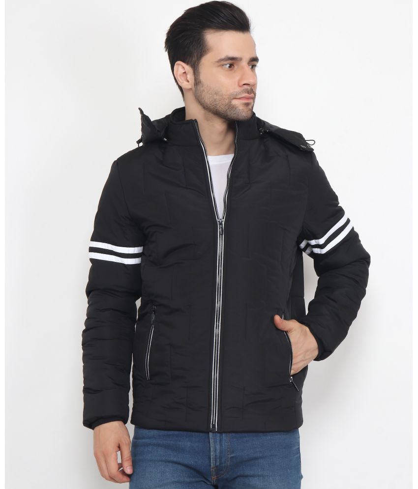     			xohy - Black Nylon Regular Fit Men's Quilted & Bomber Jacket ( Pack of 1 )