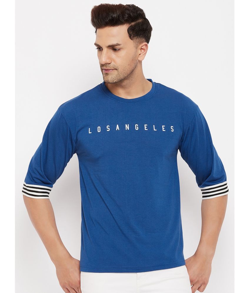     			AUSTIZ - Blue Cotton Blend Regular Fit Men's T-Shirt ( Pack of 1 )