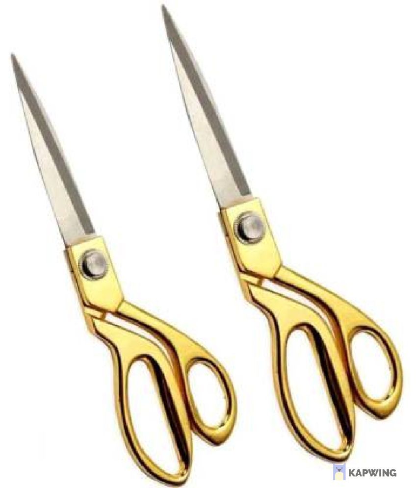     			Professional Golden Steel Tailoring Scissors For Cutting Heavy Clothes Fabrics( Pack of 2)