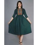 OFLINE SELCTION - Green Cotton Blend Women's Anarkali Kurti ( Pack of 1 )