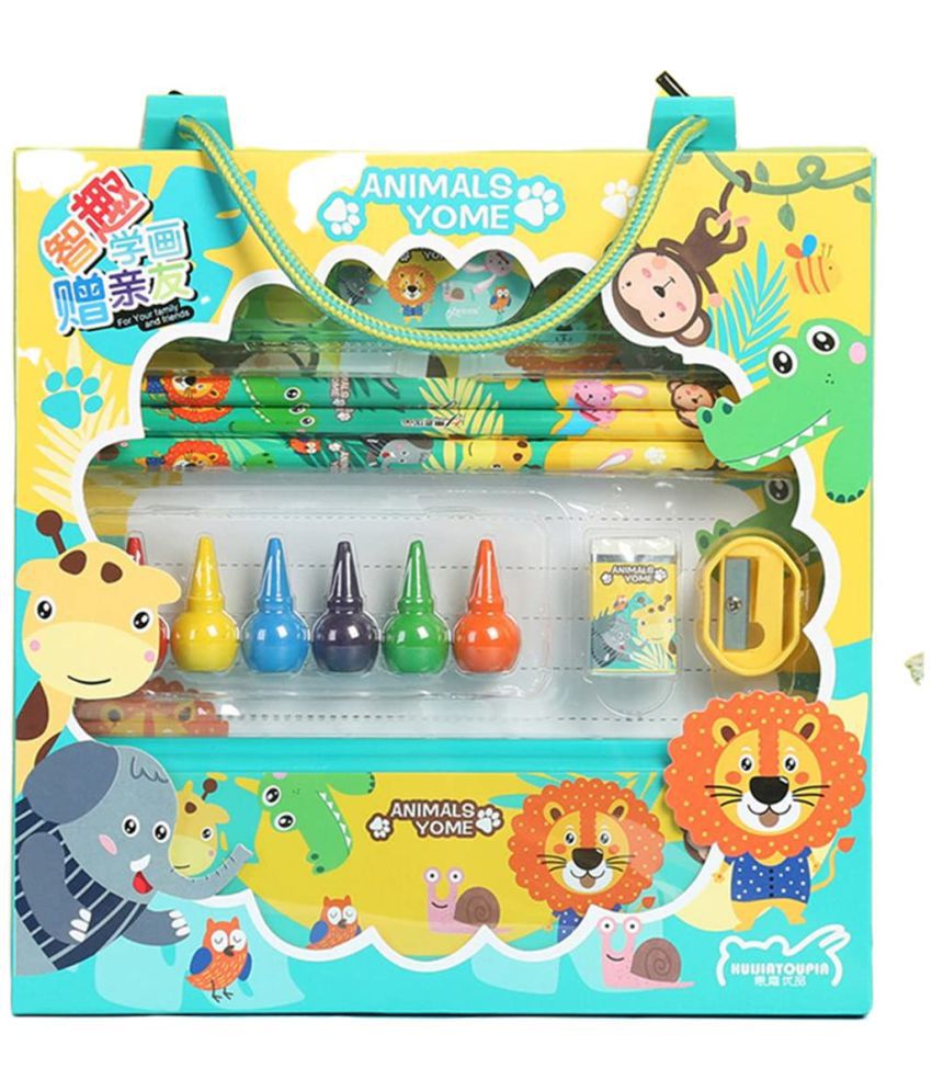     			FunBlast Stationery Kit for Kids – Cartoon Animal Stationery Box Pencil Pen Eraser Sharpener and Cartoon Pencil Box- Stationary Kit Set for Boys and Girls, Birthday Return Gift for Kids (Multicolor)