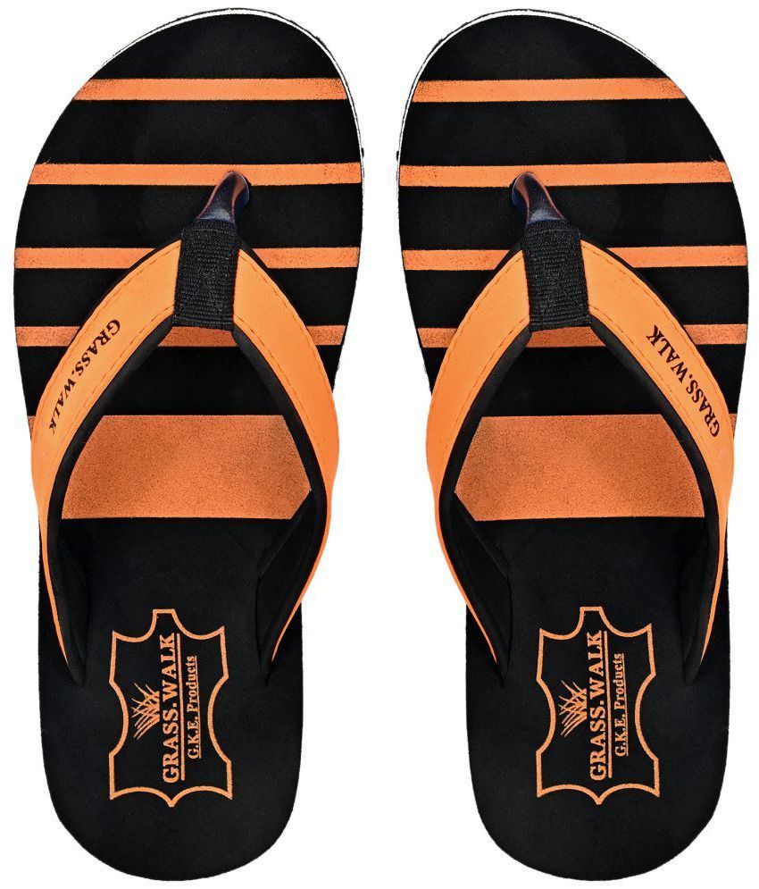     			GRASS WALK - Orange Men's Thong Flip Flop