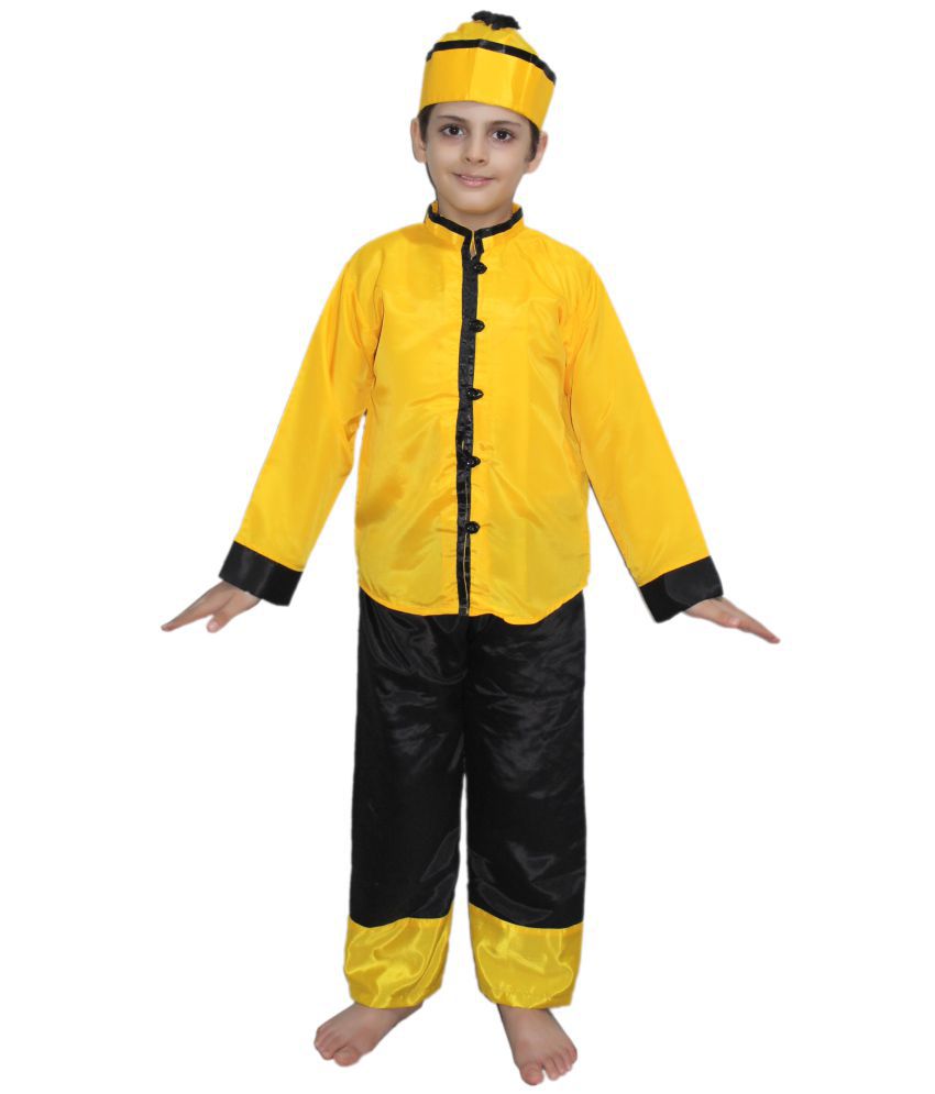     			Kaku Fancy Dresses Global Ethnic Wear Japanese Boy Costume -Yellow, 7-8 Years, For Boys