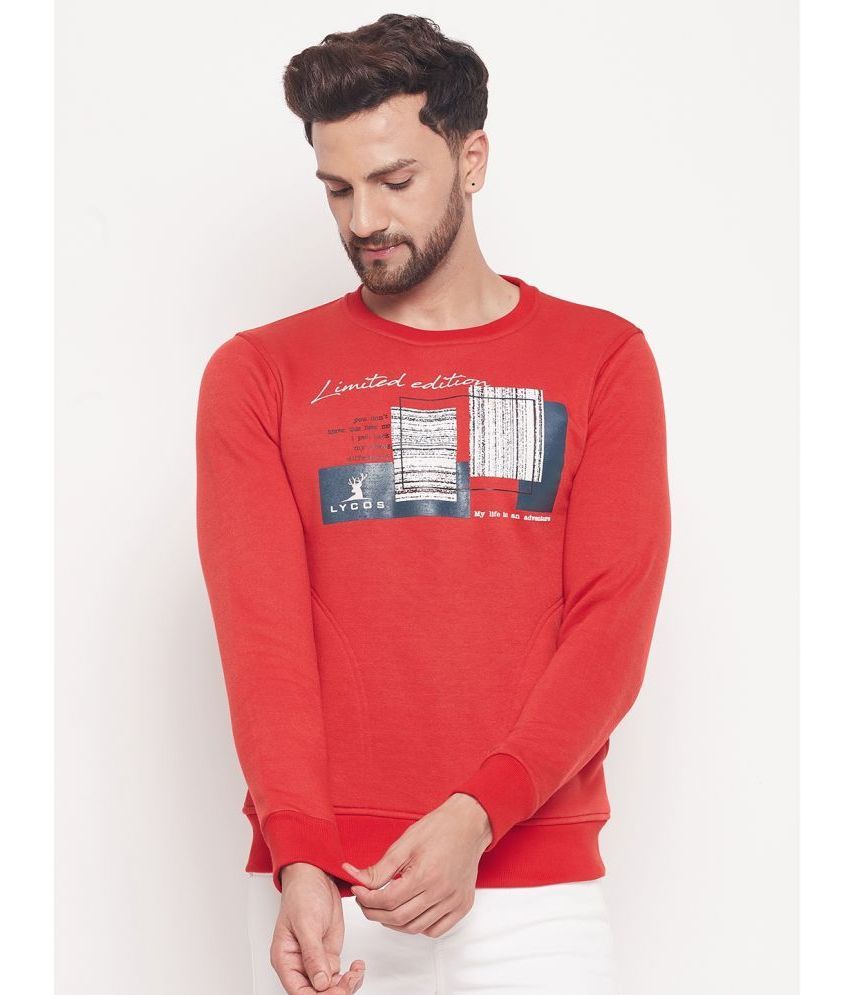     			Lycos - Red Fleece Regular Fit Men's Sweatshirt ( Pack of 1 )