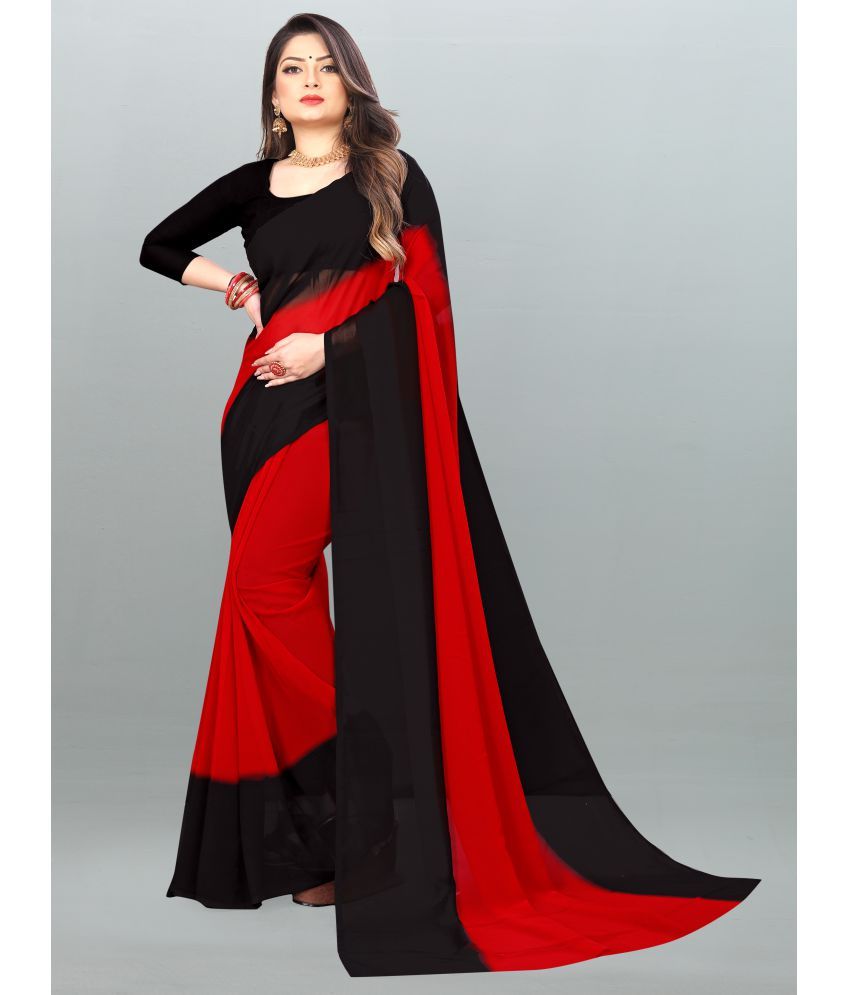     			ANAND SAREES - Red Georgette Saree With Blouse Piece ( Pack of 1 )