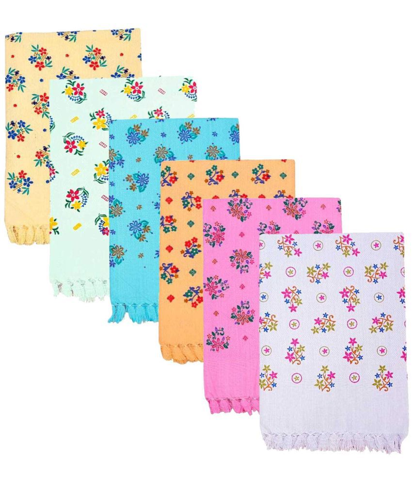     			AMRO Beautility Needs - Cotton Multicolor Printed Bath Towel ( 75x150 ) cm Below 300 -GSM ( Pack of 6 )