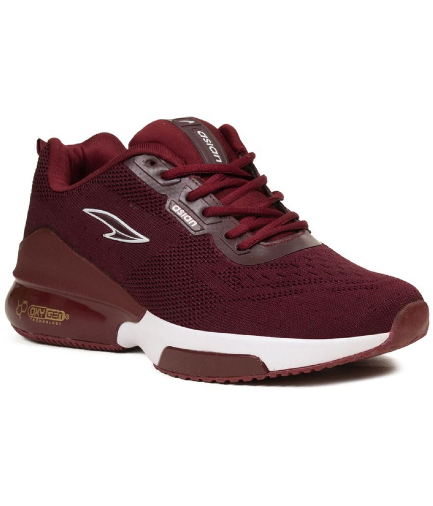     			ASIAN - OXYGEN-01 Maroon Men's Sports Running Shoes