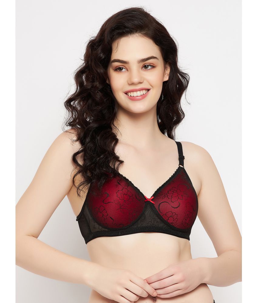     			Clovia - Red Lace Lightly Padded Women's Everyday Bra ( Pack of 1 )