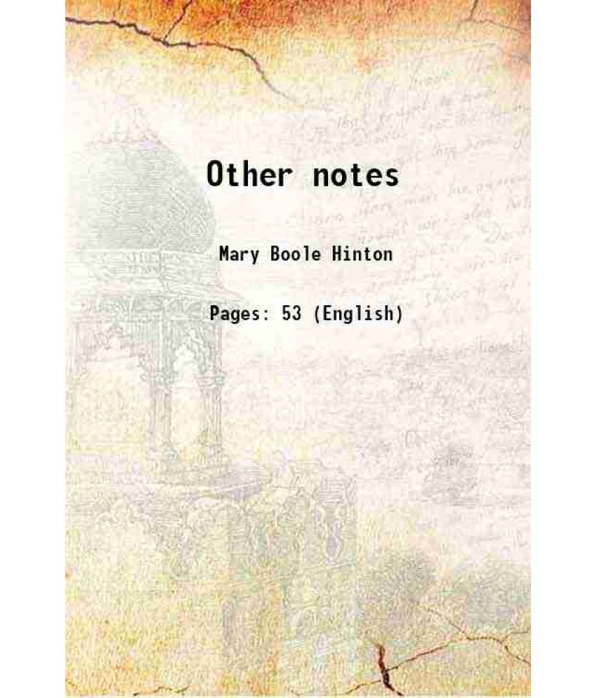     			Other notes 1901 [Hardcover]