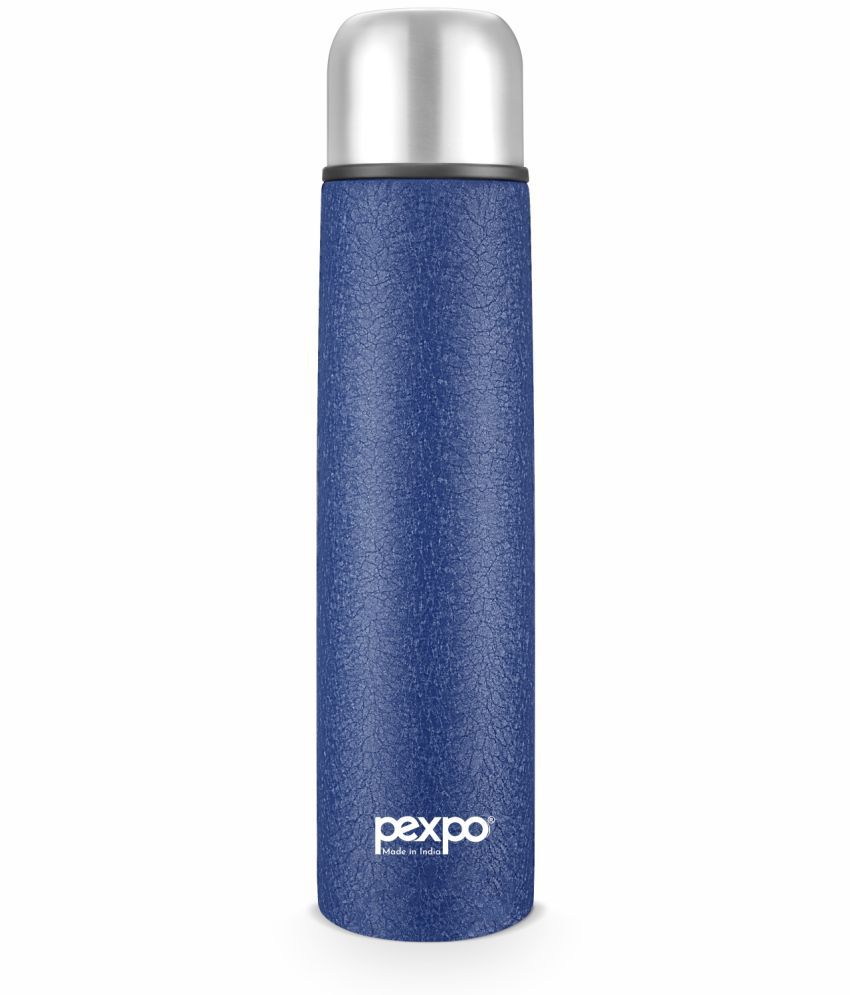     			Pexpo 1000ml 18 Hrs Hot and Cold Flask, Flip Pro 1000ml Vacuum Water Bottle (Pack of 1, Blue)