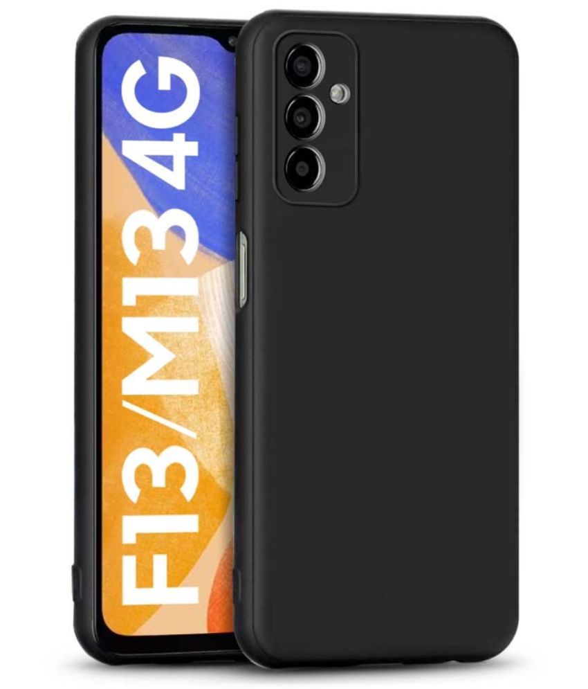     			Case Vault Covers - Black Silicon Plain Cases Compatible For Samsung Galaxy F13 ( Pack of 1 )