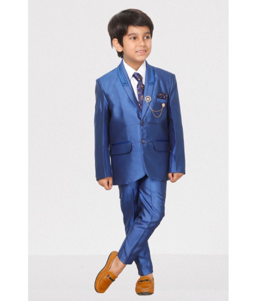     			DKGF Fashion - Royal Blue Polyester Boys Suit ( Pack of 1 )