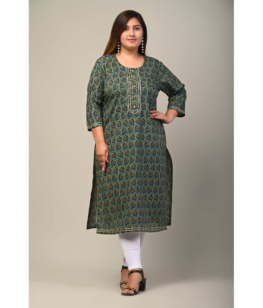     			Swasti - Green Cotton Women's Straight Kurti ( Pack of 1 )