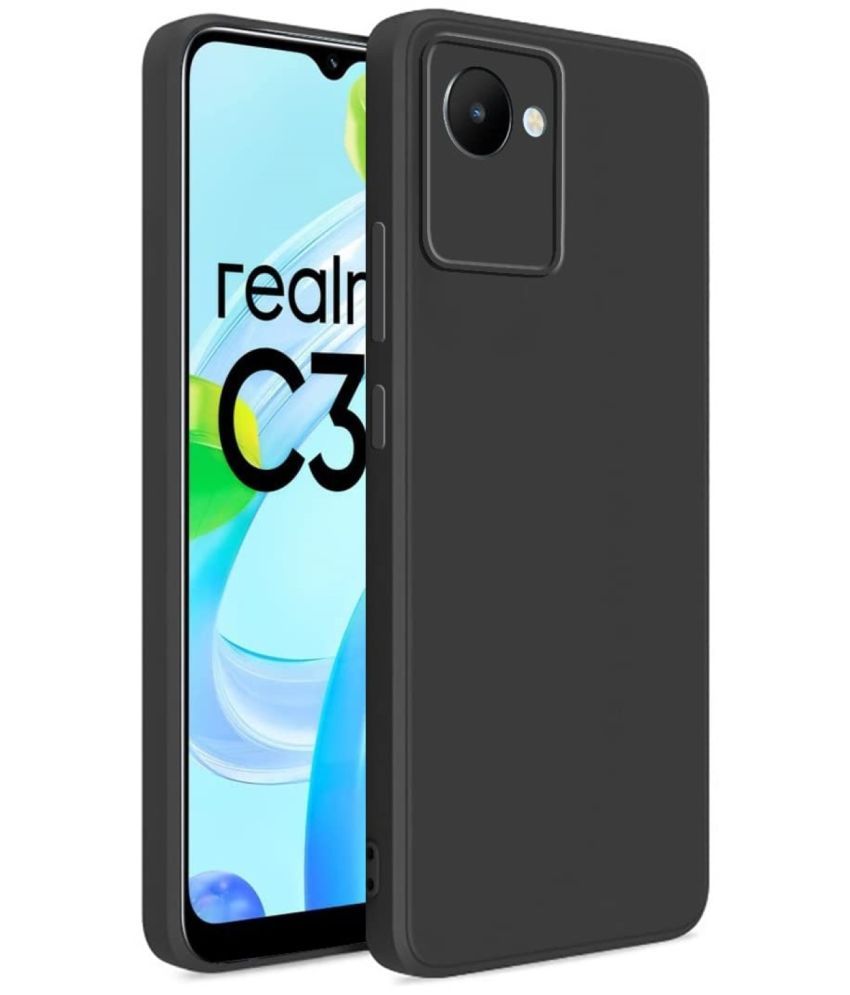     			ZAMN - Black Silicon Plain Cases Compatible For Realme C30s ( Pack of 1 )