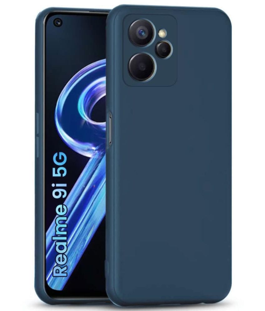     			ZAMN - Blue Silicon Plain Cases Compatible For Realme 9i 5G ( Pack of 1 )