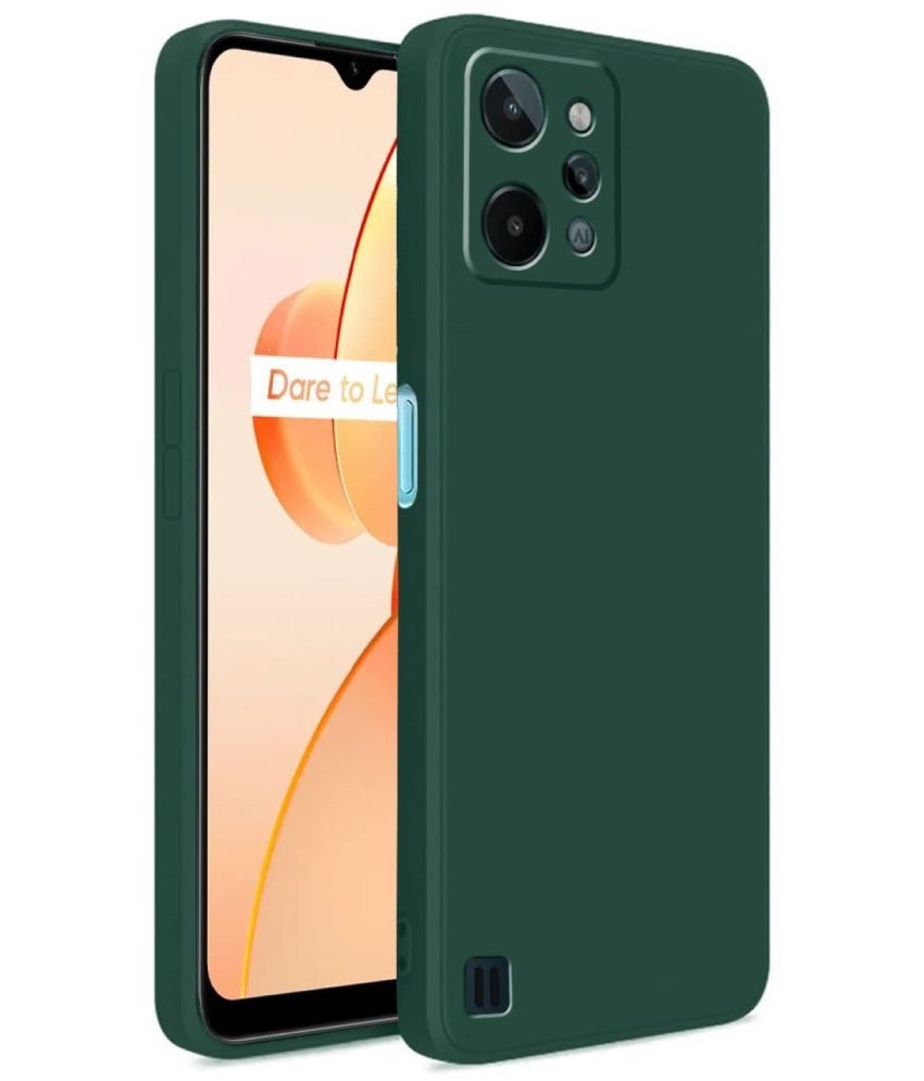     			ZAMN - Green Silicon Plain Cases Compatible For Realme C31 ( Pack of 1 )