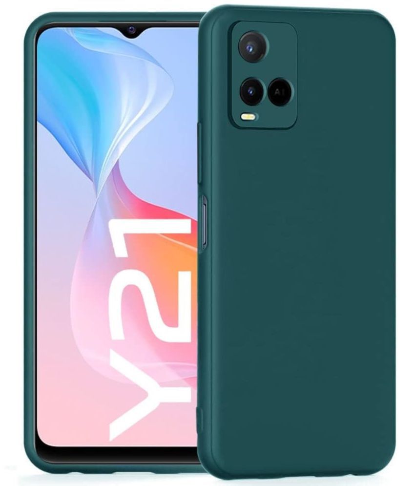     			ZAMN - Green Silicon Plain Cases Compatible For Vivo y21t ( Pack of 1 )