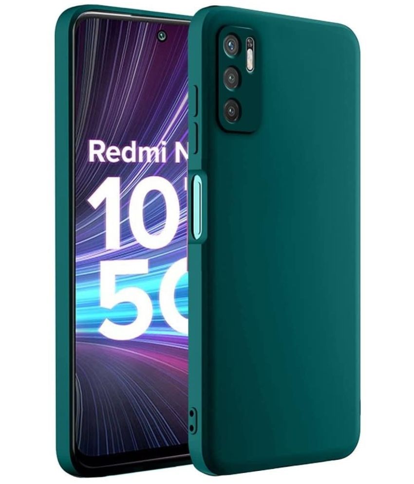     			ZAMN - Green Silicon Plain Cases Compatible For Redmi Note 10T 5G ( Pack of 1 )