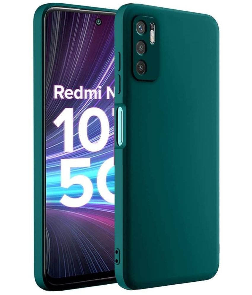     			ZAMN - Green Silicon Plain Cases Compatible For Redmi Note 10T 5G ( Pack of 1 )