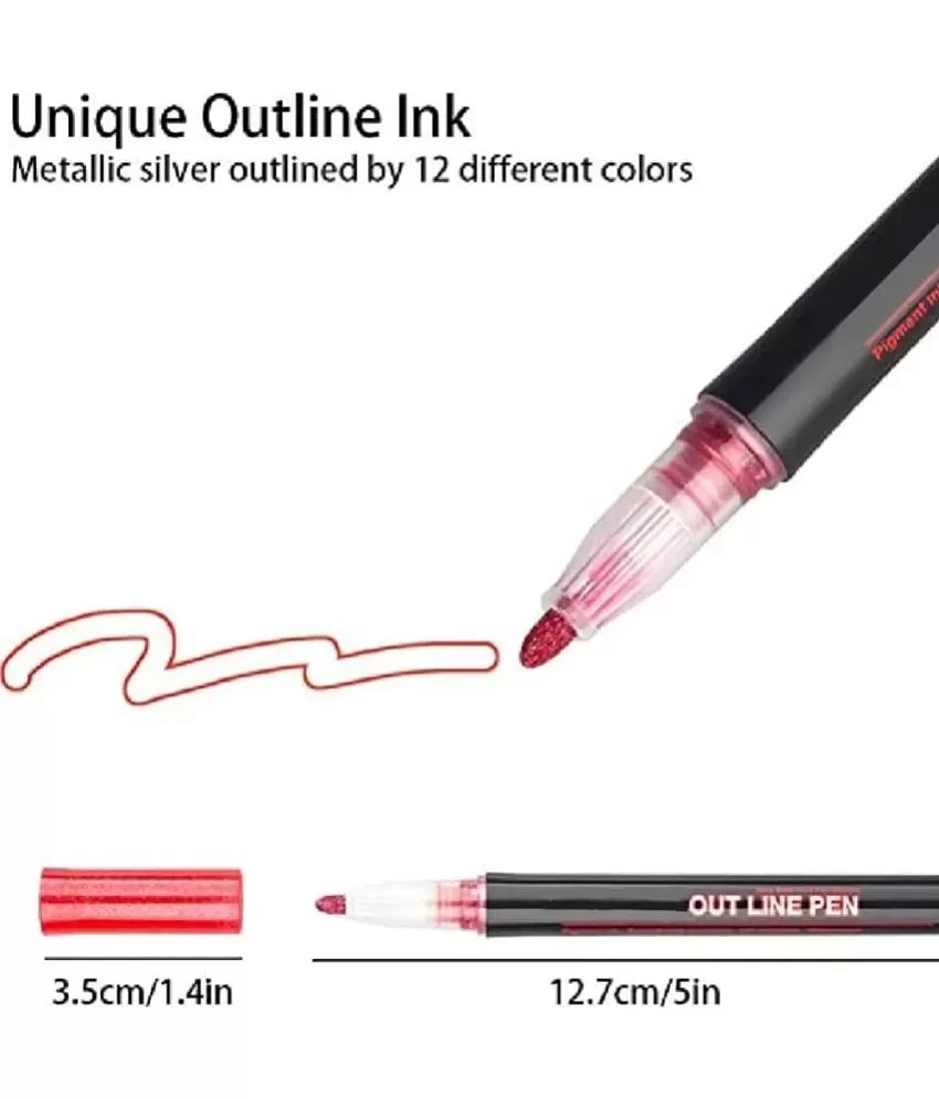 Plastic Multicolor Outline Marker Pens, For Writing, Box at Rs 195 in New  Delhi
