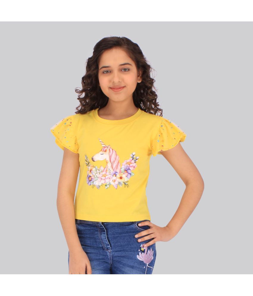     			Cutecumber Pack of 1 Girls Net Top ( Yellow )