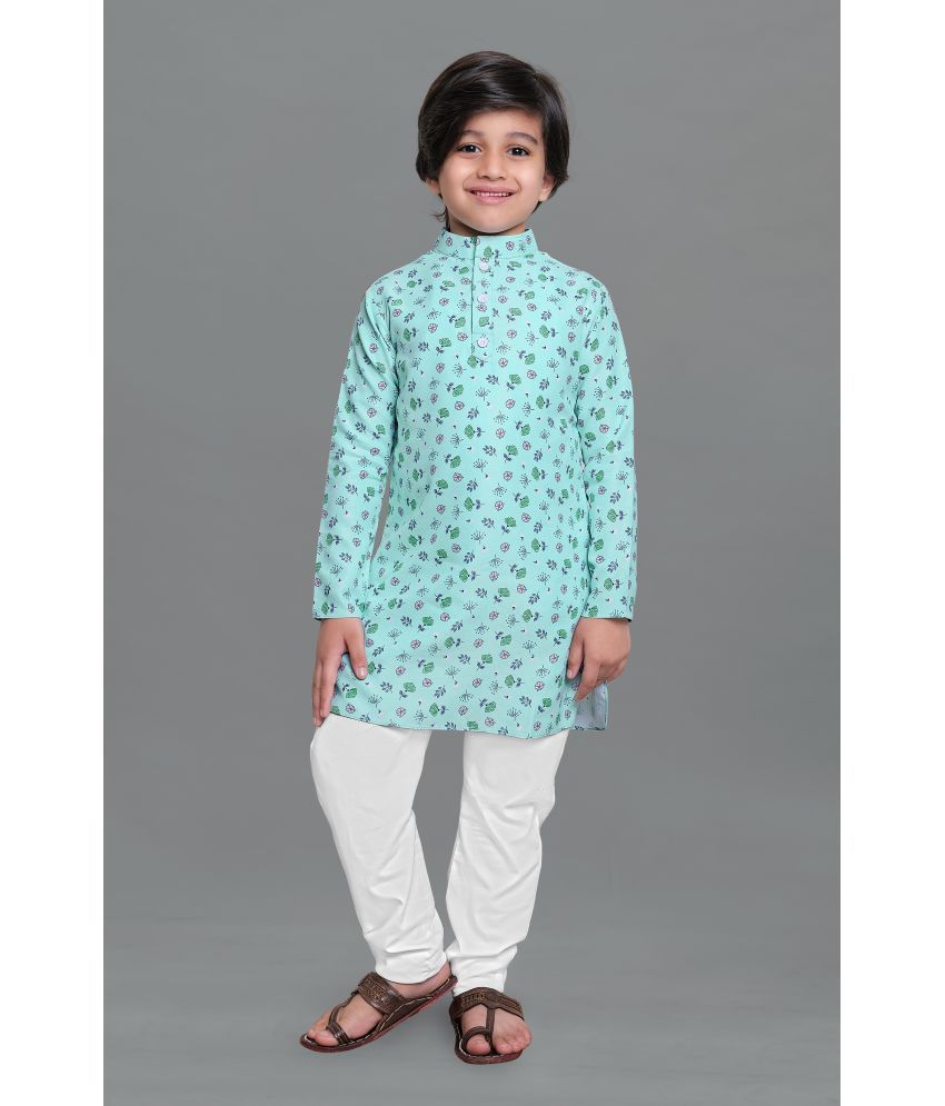     			Fashion Dream - Turquoise Polyester Boys Kurta With Pyjama ( Pack of 1 )