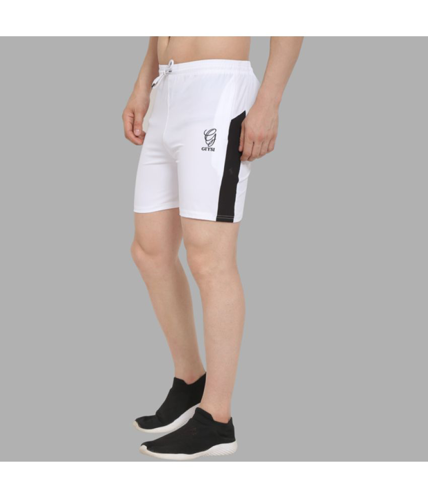     			GIYSI - White Polyester Men's Gym Shorts ( Pack of 1 )