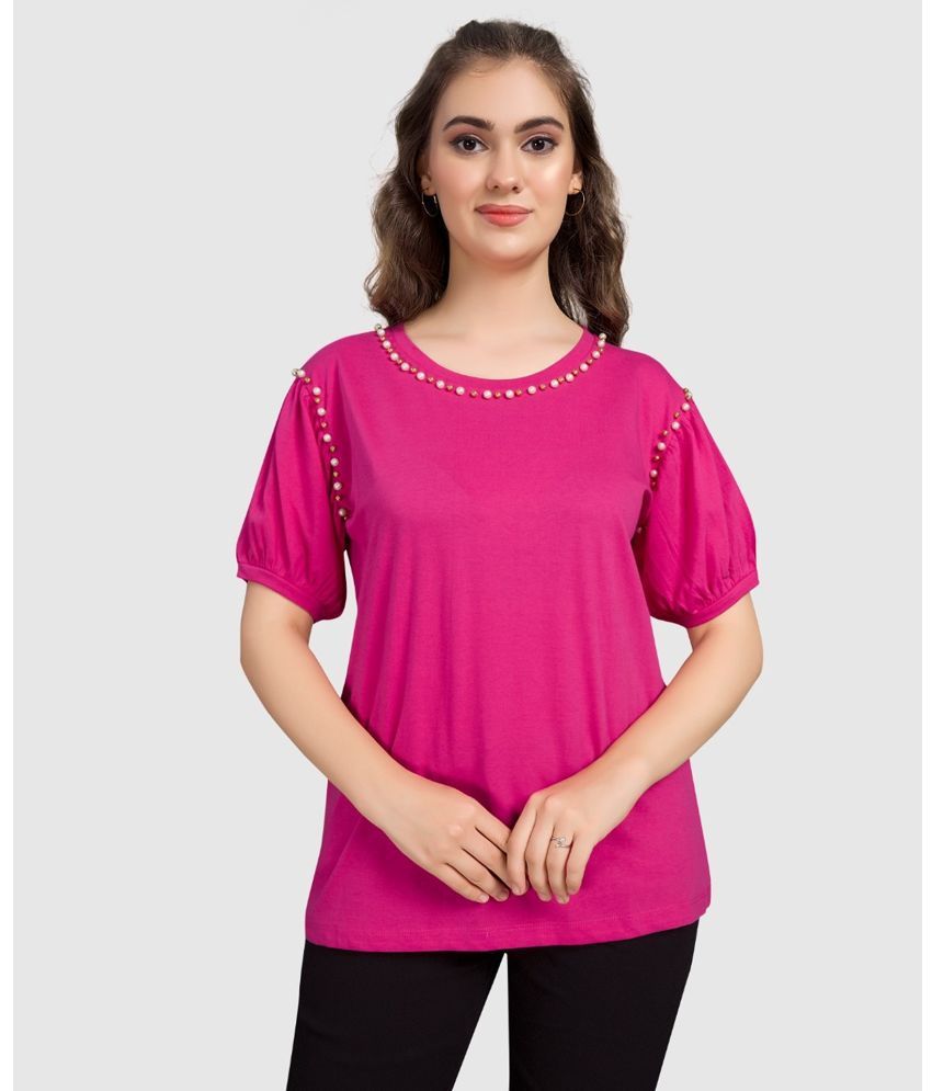     			Monisha Plus - Pink Cotton Regular Fit Women's T-Shirt ( Pack of 1 )