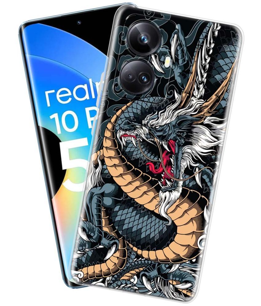     			NBOX - Multicolor Silicon Printed Back Cover Compatible For Realme 10 Pro Plus 5G ( Pack of 1 )