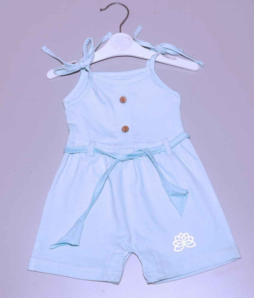     			THE MAPLES FASHION Pack of 1 Baby Girls Cotton Blend Jumpsuit ( Light Blue )