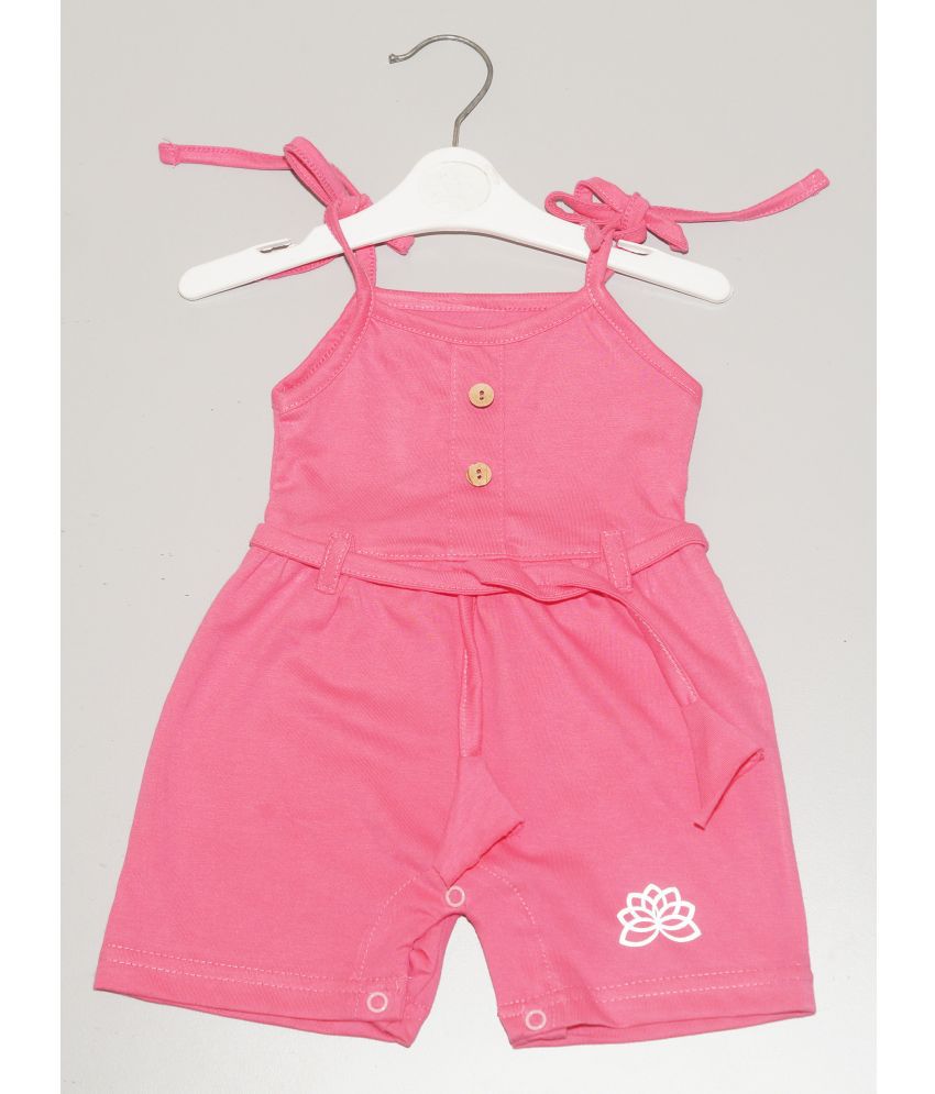     			THE MAPLES FASHION - Pink Cotton Blend Baby Girl Jumpsuit ( Pack of 1 )