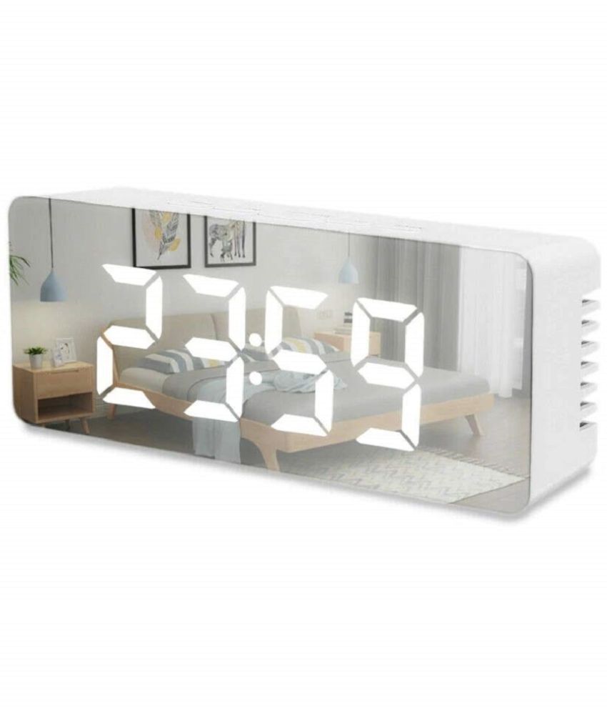     			XFORIA - Digital LED, Mirror with Snooze Time Temperature Function with Battery Powered & USB Powered Alarm Clock