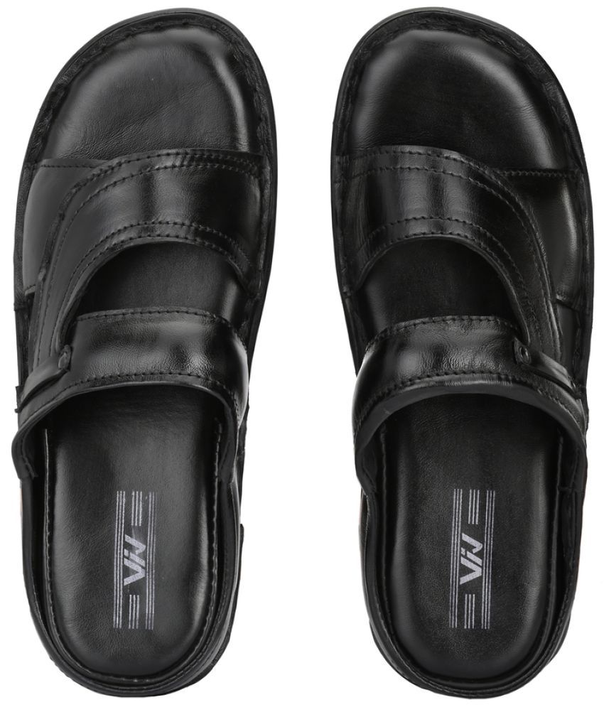     			viv - Black Men's Leather Slipper