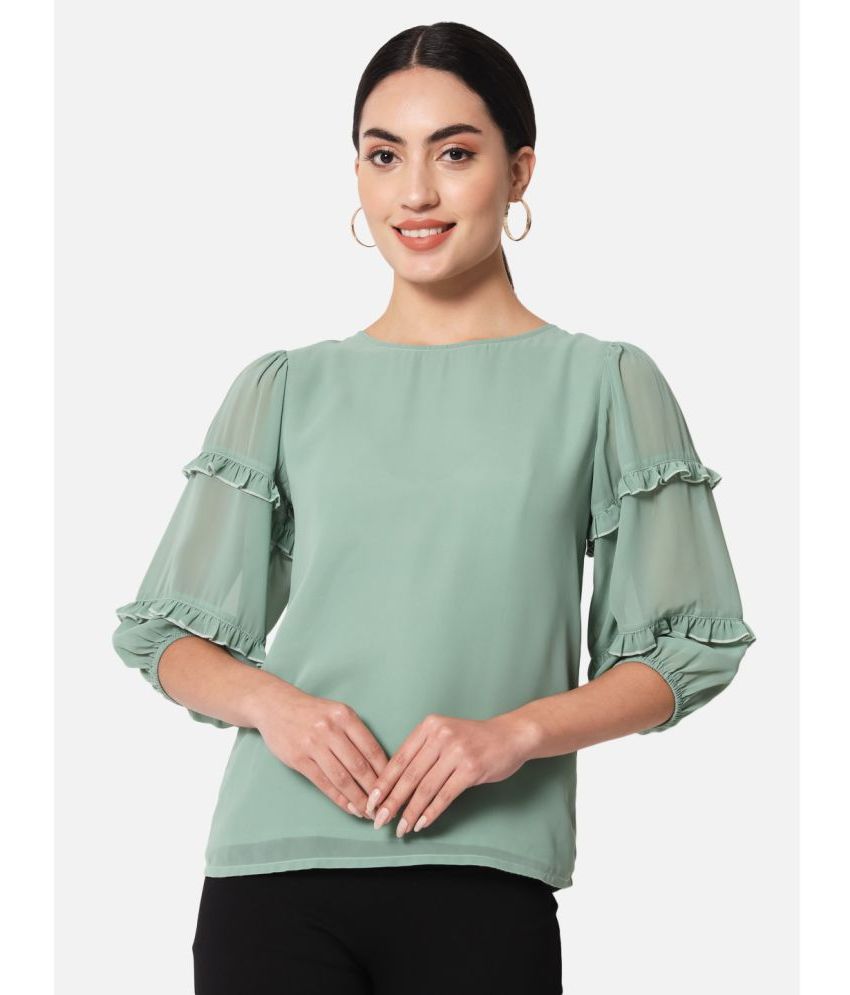     			ALL WAYS YOU - Mint Green Georgette Women's Regular Top ( Pack of 1 )