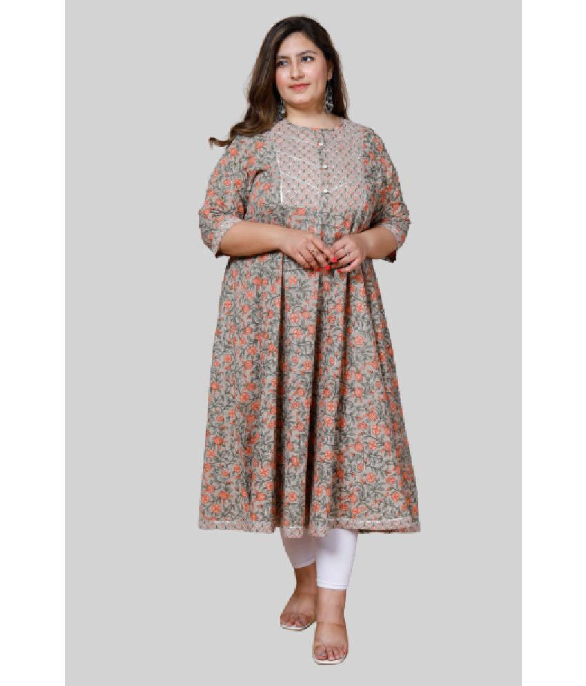     			Angiya - Multicoloured Cotton Women's Flared Kurti ( Pack of 1 )