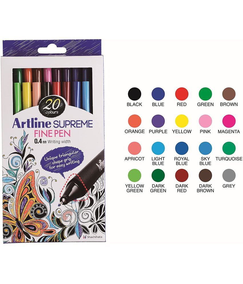     			Artline Refil Fineliner Fineliner Pen (Pack Of 20, Multicolor)