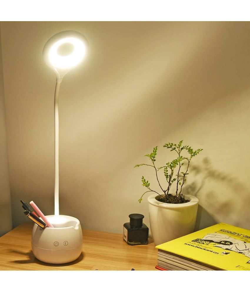     			IDOLESHOP - White Study Table Lamp ( Pack of 1 )