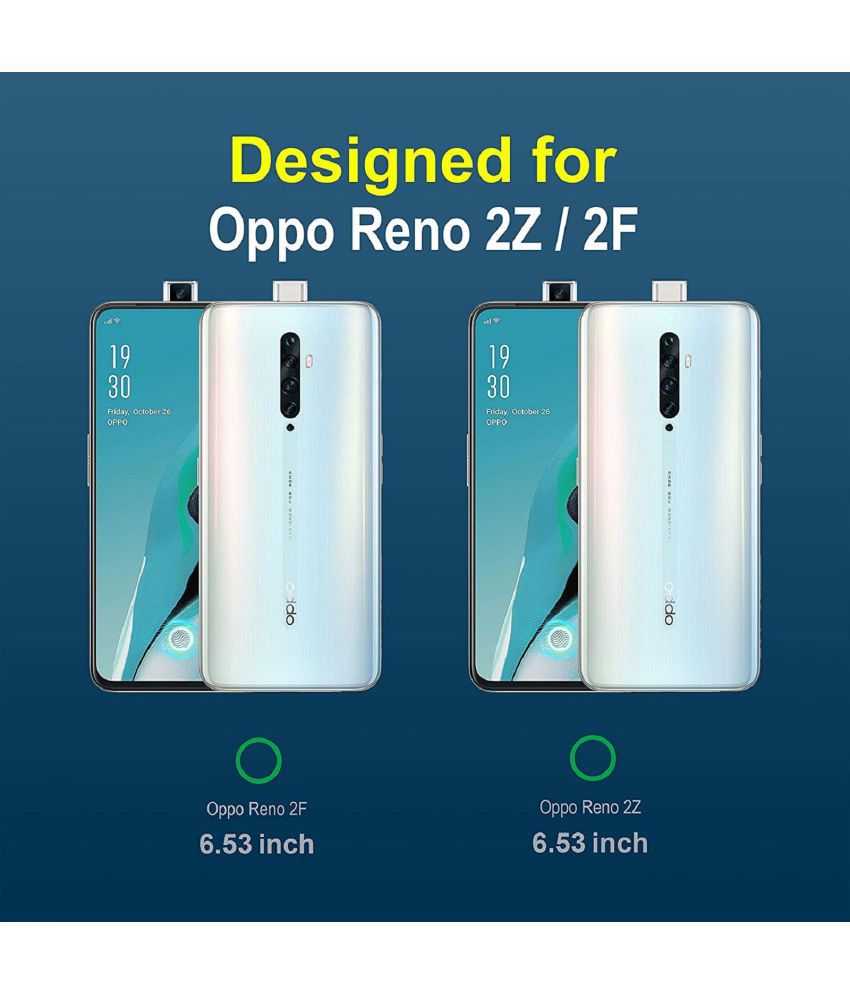     			Oppo - Blue Silicon Plain Cases Compatible For Oppo Reno 2F ( Pack of 1 )