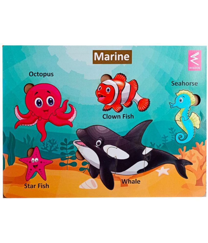     			WISSEN Wooden Marine Habitat Learning Puzzle Board Game for Kids