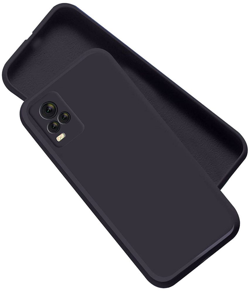     			ZAMN - Black Silicon Plain Cases Compatible For Vivo Y73 ( Pack of 1 )
