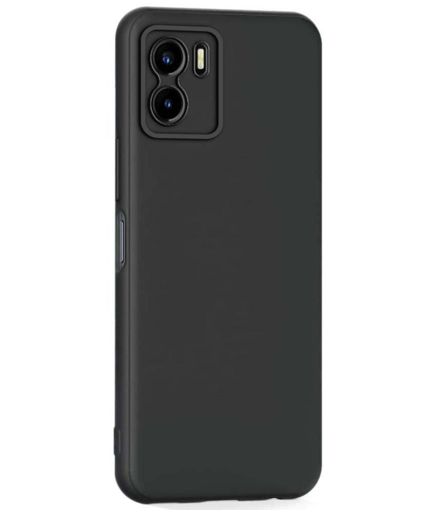     			ZAMN - Black Silicon Plain Cases Compatible For Vivo Y15S ( Pack of 1 )