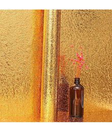 GEEO Golden Flower for kitchen foil wallpaper, Wall Sticker ( 200 x 60 cms )