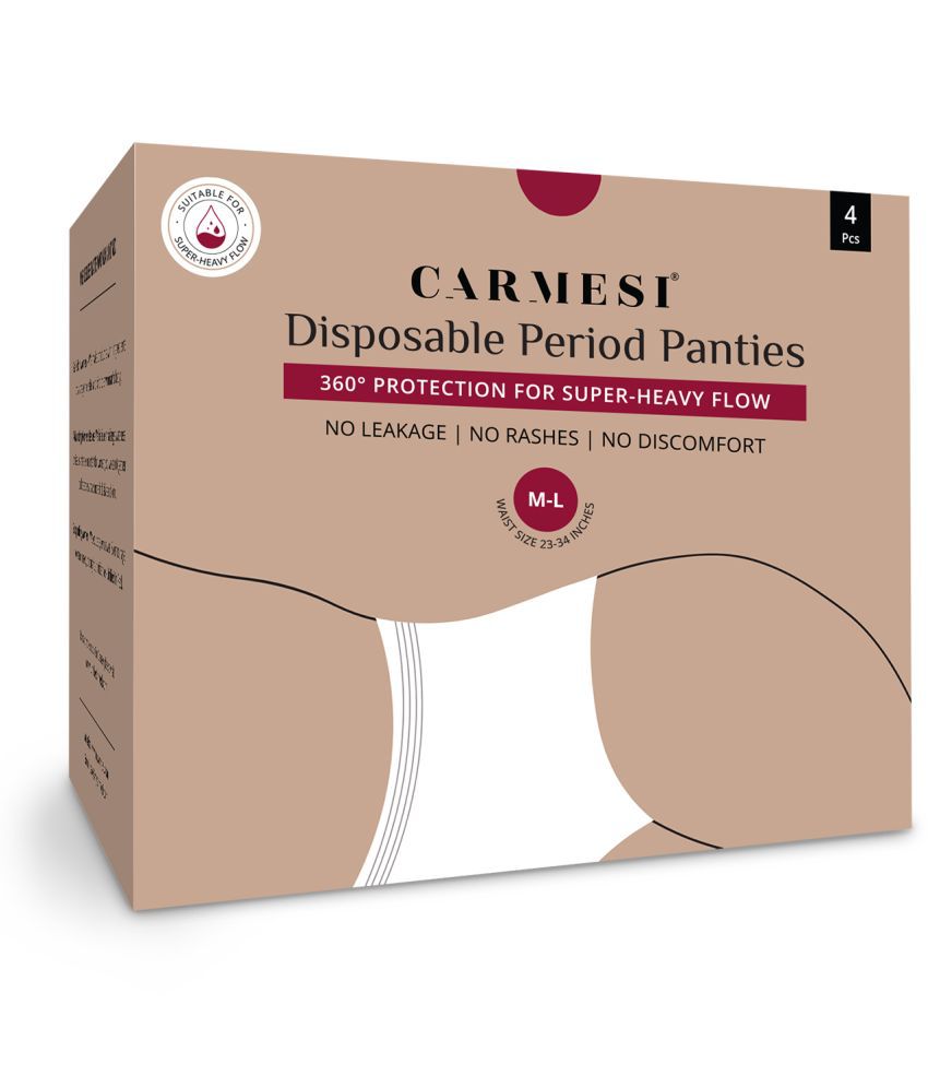     			Carmesi Disposable Period Panties (M-L) ),No Leakage, No Rashes, All-Night Protection (4 pc)