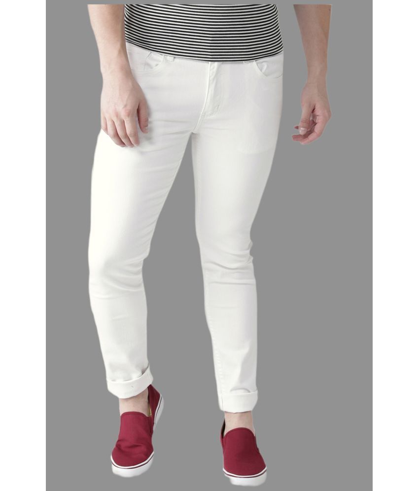     			HALOGEN - White Denim Skinny Fit Men's Jeans ( Pack of 1 )