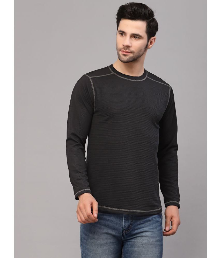     			Rigo - Black Polyester Slim Fit Men's T-Shirt ( Pack of 1 )