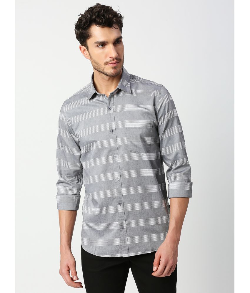     			Solemio - Grey 100% Cotton Slim Fit Men's Casual Shirt ( Pack of 1 )