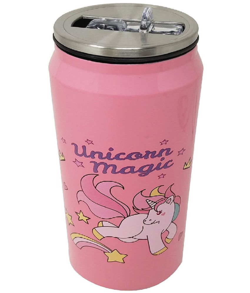     			Stainless Steel Unicorn/Barbie Can Shape Water Bottle/Sipper (500ml, Pink)