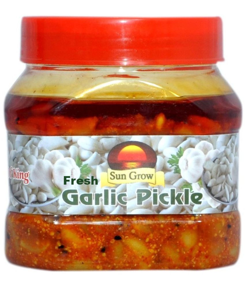     			Sun Grow Fresh Homemade Organic Herbal Masala Garlic Pickle Lashun Ka achar Pickle 500 g
