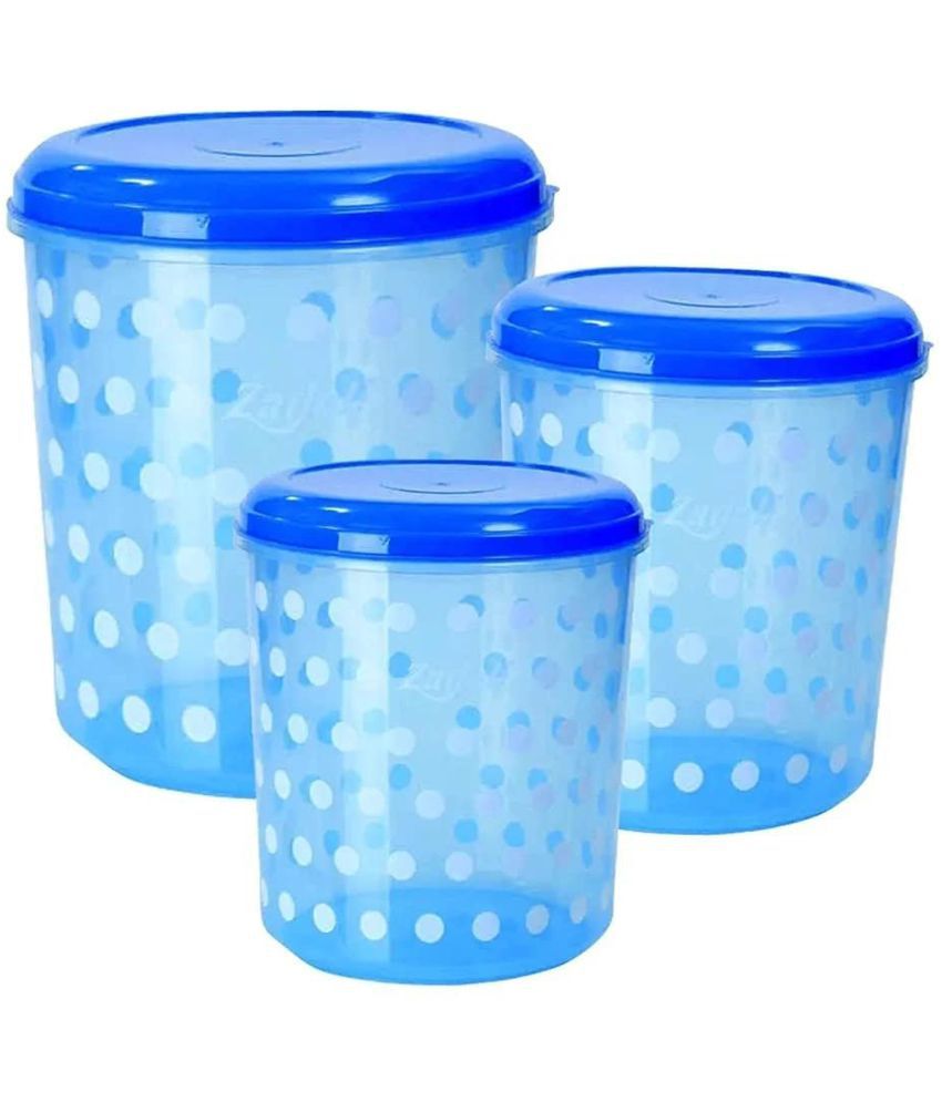     			Woolco - Blue Plastic Food Container ( Set of 3 ) - 3000